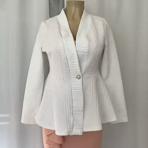 SHEIN Textured White Blazer - Picture 1 of 7